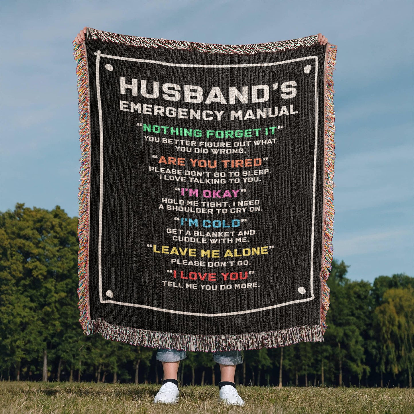 Husband's Emergency Manual Woven Blanket