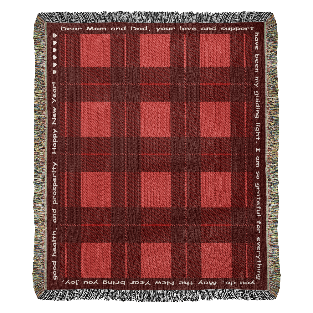 Custom Message Blanket - Personalized Tartan Pattern Throw Blanket