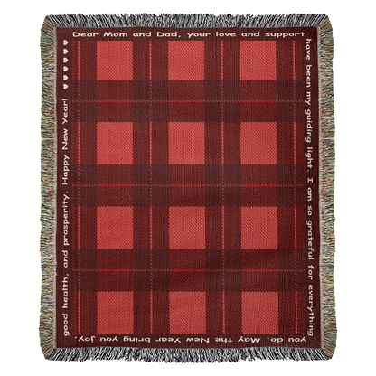 Custom Message Blanket - Personalized Tartan Pattern Throw Blanket