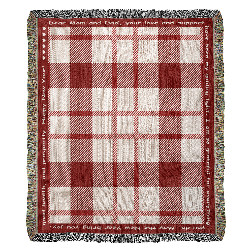 Custom Message Blanket - Personalized Tartan Pattern Throw Blanket