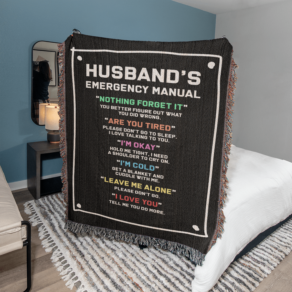 Husband's Emergency Manual Woven Blanket