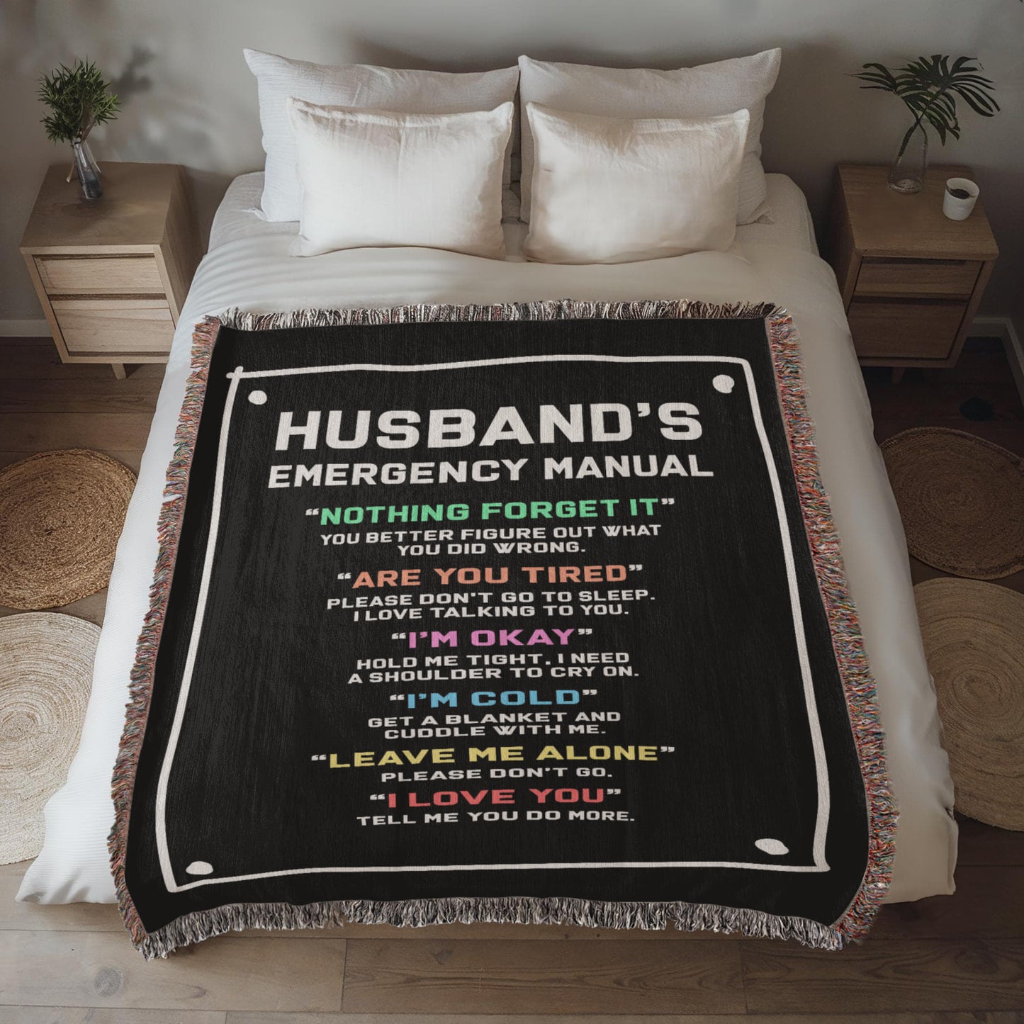 Husband's Emergency Manual Woven Blanket