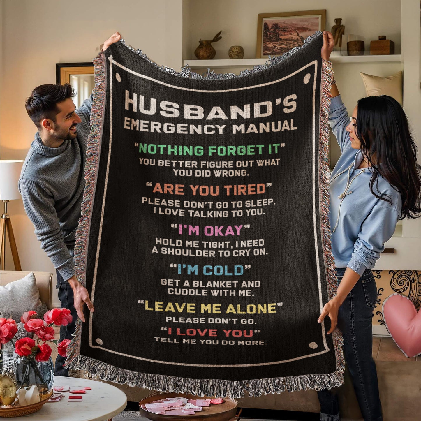 Husband's Emergency Manual Woven Blanket